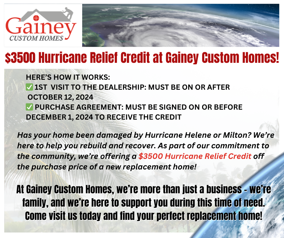 $3500 Hurricane Relief Credit